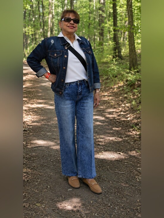 wonder nation Jackets & Blazers - Wonder Nation  Dark Blue Distressed Denim Jacket Women XXL Sz 18